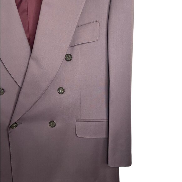 Canali purple lilac blazer coat double breasted 100% wool size EU50 US40 - Picture 8 of 8